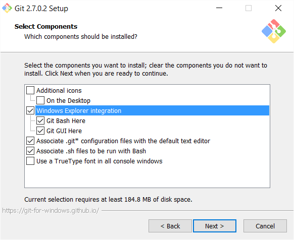 choose install options